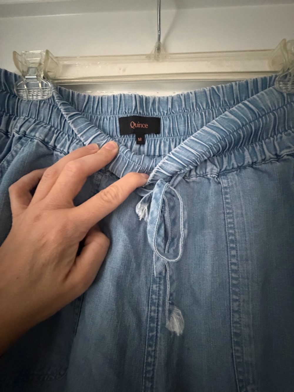 Quince Light Blue Drawstring Jeans - Picture 3 of 3